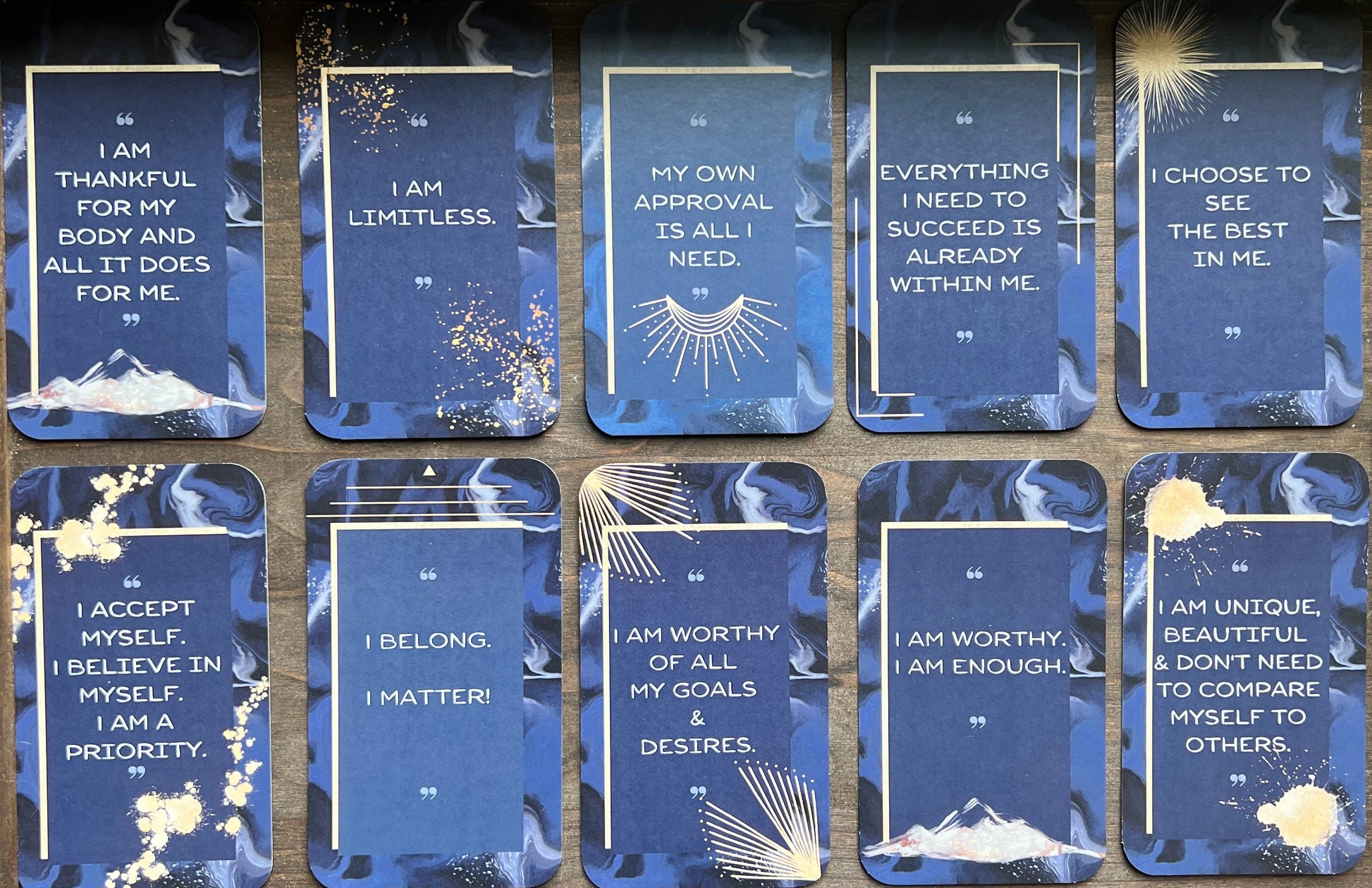 self love and confidence affirmation cards