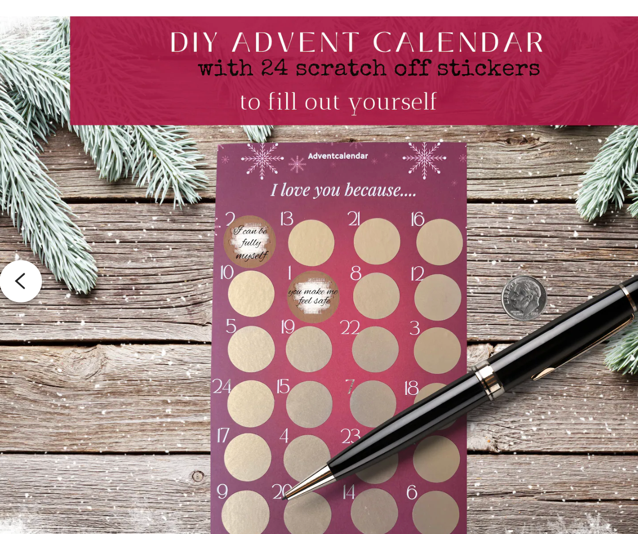 DIY Advent Calendar - Scratch Off